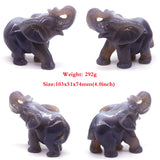 Elephant Statue Natural Gray Agate Geode Crystal Carved Reiki Healing Stone Animal Figurine Handicraft Home Decoration Ornaments
