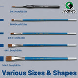 AOOKMIYA 5pcs Marie's Paint Brushes Set with Flat and Details with Wolf Hair for Acrylic,Watercolor,Crafts,Models,Rocks,Canvas,Gouache