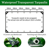 Clear Tarps Heavy Duty PVC, Transparent Tarp Durable Waterproof Dustproof Windproof Tarpaulin with Grommets & Ropes for Patio