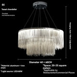 Nordic Postmodern Art Chandelier Creative Living Room Luxury Designer Tassel Round Dining Room Bedroom LED Decorative Lamps