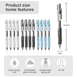 Gel Pens - 12 Retractable Gel Pens, 0.5mm Fine Tip, Quick Dry Ink, Non-slip, Smooth Writing - For Office and School Supplies