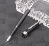 Quality M B 163 Black Ballpoint Rollerball Pen Platinum Coated Metal Ultra Black White Gel Pen for Writing