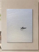 Nordic Abstract Small Boat Texture Handmade Oil Painting Corridor Wall Art Poster For BedRoom Decoration Hand Drawn Oil Painting