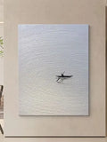 Nordic Abstract Small Boat Texture Handmade Oil Painting Corridor Wall Art Poster For BedRoom Decoration Hand Drawn Oil Painting