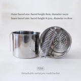 Art Students Special Stainless Steel Pen Washing Filter Bucket Multi-function Oil Brush Acrylic Pen Washer Drying Pen Rack