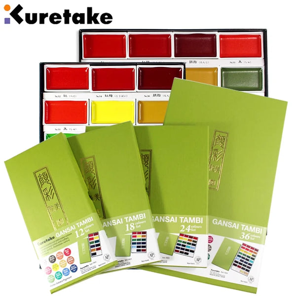 AOOKMIYA Kuretake Watercolor Paint Set 12/24/36/48 Color, Professional-quality art supplies for artists adult painting, Made in Japan  AOOKMIYA.COM