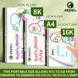 AOOKMIYA Marie's Acrylic Marker Papers, 50 Sheets 16K/A4/8K  32 lb/120 gsm,Sketchbook for Alcohol Markers and Ink Mediums for Adults