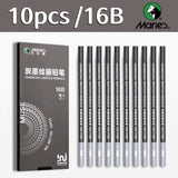 AOOKMIYA Marie's 12pcs Artist Pencils 12B/14B/16B,Black Graphite Core,Matte Pencil Set for Sketching,Drawing,Shading for Artists,Students