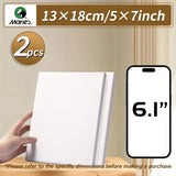 AOOKMIYA Marie's 2 Pack 8 Sizes Blank Stretched Canvas Bulk White Prepared Mini Framed Boards for Painting,Drawing,Oil,Acrylic,Tempera