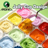 AOOKMIYA Marie's Gouache Paint Set Jelly Cup 24 Colors 30ml/Cup with Portable Case,,Rich Pigment for Canvas,Painting,Watercolor Papers