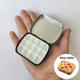 Empty Mini Watercolor Box 12/24grid  Portable Watercolor Palette Travel Painting Sketch Moisturizing Box Paint Box Art Supplies