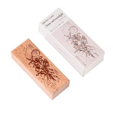 AOOKMIYA Wooden Stamp Ins Literary Retro Line Drawing Lily of The Valley Flower Handbook Diary Diy Printing Decoration Scrapbook Supplies