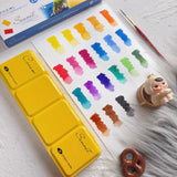 AOOKMIYA Russian White Night SONNET Academy Grade Solid Watercolor Pigment 21 Colors Full Block Watercolor Box Art Supplies for Artist