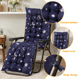 53*155cm Patio Chaise Lounger Cushions Indoor/Outdoor Recliner Soft Back Cushion Rocking Chair Sofa Cushion with 6 Ties