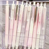 5pcs Chic Pink Blush Retractable Gel Pens 0.5mm Fine Point  Black Ink - Perfect for Daily Office Use Smooth Writing Supplies