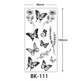 AOOKMIYA Waterproof Flower Temporary Tattoos for Women Black Floral Tattoo Stickers for Hand Arm Body Disposable Fake Tattoo Body Art