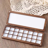 Wooden Pigment Box Magnetic Box Cover 24 Grid Watercolor Color Mixing Box Good Storage Carry It with You When Traveling