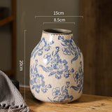 Blue and White Porcelain Vases Flower Arrangements Home Decoration Living Room Ornaments Chinese Style Ceramic Retro Porcelain