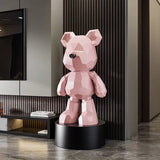 Creative Geometric Violent Bear Resin Sculpture Ornaments, Light Luxury Art Living Room TV Cabinet Decoration, Trendy Home Gifts