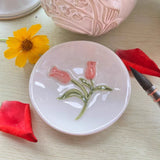AOOKMIYA Tulip Shape Ceramic Watercolor Palette Lily of The Valley Shape Washing Cup/brush Bucket Easy To Clean Painting Art Supplies
