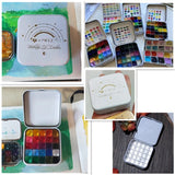 Watercolor paint palette portable art transparent acrylic mini painting Iron box high-value moisturizing color palette