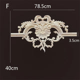 Wood Carved Long Onlay Applique Unpainted Frame Door Decal Working Carpenter Home Wedding Decoration Wood Figurines for Decor
