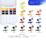 AOOKMIYA Russian White Nights Professional Watercolor Set 12 Full Pans of Extra Fine Artist-Grade Pigments Portable Durable Plastic Box  AOOKMIYA.COM