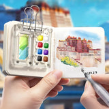 AOOKMIYA Empty Mini Acrylic Watercolor Palette Portable 8-compartment Paint Box with Clip Travel Painting Paint Tray Artist Art Supplies