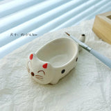 AOOKMIYA Creative Ceramic Watercolor Palette Cute Cat/Dog Paint Tray Pen Holder Easy To Clean Portable Painting Art Supplies