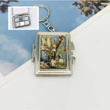 AOOKMIYA Empty Mini Watercolor Palette Portable Keychain Watercolor Iron Box 6 Grid 0.5ML Student Travel Sketch Art Supplies
