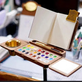 AOOKMIYA Wooden Watercolor Box Portable Folding Watercolor Palette Cases Oil Paint Box Beginners Outdoor Sketching Painting Art Tools  AOOKMIYA.COM
