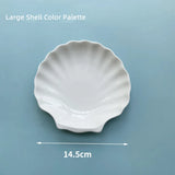 Ceramic Watercolor Palette Campus Oil Painting Chinese Paints White Porcelain Shell Palette Artists Color Mixing Palette