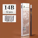 AOOKMIYA Marie's 12pcs Artist Pencils 12B/14B/16B,Black Graphite Core,Matte Pencil Set for Sketching,Drawing,Shading for Artists,Students