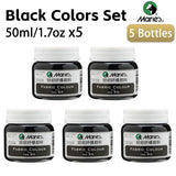 AOOKMIYA Marie's Fabric Paint 5 Bottles,50 ml/1.69oz,12 Different Colors,Vibrant,Permanent Textile Paint Kit for T-shirts,Shoes & Crafts.