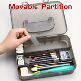 AOOKMIYA 1/2/3pcs Large Capacity Storage Painting Layer Double Pencil Box,Stackable for Brush Drawing Pen Pencil for Students and Artists