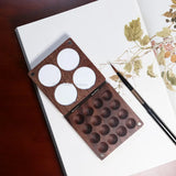 AOOKMIYA Empty Wooden Watercolor Paint Box Portable Palette Magnetic Suction Box Palette Artist Travel Sketch Painting Art Supplies