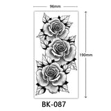 AOOKMIYA Waterproof Flower Temporary Tattoos for Women Black Floral Tattoo Stickers for Hand Arm Body Disposable Fake Tattoo Body Art