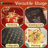 AOOKMIYA Marie's 100g Golden Sumi Ink,Liquid Golden Carbon Ink for Chinese Calligraphy,Artwork Practice,Painting,Perfect Gift for Adults