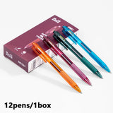 Deli Click Gel Pen Retractable Smooth Writing Ink Pens 12PCS Multicolor for Office School Supplies Stationery Black Essentials