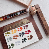 AOOKMIYA 12-color Melad Brown Watercolor Paint 0.5/1ML Travel Portable Watercolor Box with Palette Artist Painting Nail Art Supplies