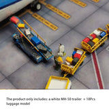 1:200 Scale MH-50 Airport Ground Handling Luggage Transport Trailer Car Model High Precision Collectible Toys Simulation Display