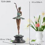 Bronze Ballet Dancer Sculptures Female Bronze Statue Ballerina Figurine Elegant Ballerinas Ornament Crafts For Home Decor Gift