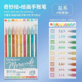 198/6 PCS Drawing Highlighter Morandi Gel Pen Student Diary Scrapbook Painting DIY Gel Pen Office School Supplies Stationery