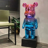 50/80cm Plating Bear Figure Aesthetic Violent Bear Statue Large Sculpture Figurine Luxury Livingroom Decoration Home Ornament