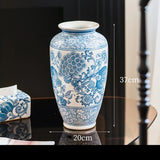 Classical Blue and White Porcelain Vase Flower and Bird Patterns Storage Jar Table Decoration Flower Arrangement Plant Pots