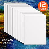 AOOKMIYA 12pcs Canvas Board Bulk 7x9in,Painting White Blank Canvas Panels for Oil,Acrylic,Gouache,Tempera,Flow Pouring,for Artist,Adults