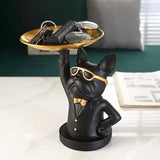 Originality Dog Tray Ornament Decoration Light Luxury Resin Storage Animal Candy And Fruit Plate Entrance Hall Reception
