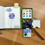 AOOKMIYA MAIRTINI Travel Watercolor Paint Set 9-color Mini Portable Palette Solid Watercolor Paint Sketching and Painting Supplies