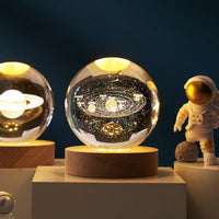 AOOKMIYA 3D Crystal Ball Creative Planet Galaxy Glass Globe Moon Crystal Ball Desktop decor Bedside House Decoration Home Ornament Gifts