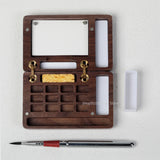 AOOKMIYA Empty Portable Watercolor Palette Set Walnut Magnetic Paint Box Travel Painting Sketching Portable Paint Tray Art Supplies